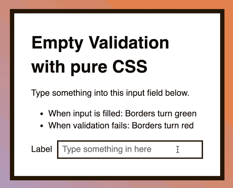 How to check if an input is empty with CSS