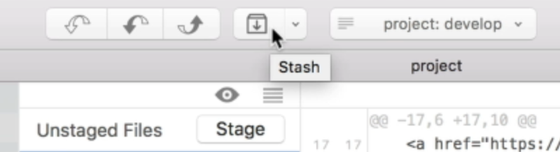 How to use Git stash as temporary storage