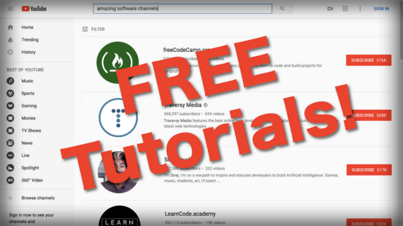 Want amazing free coding tutorials? Subscribe to these YouTube Channels.
