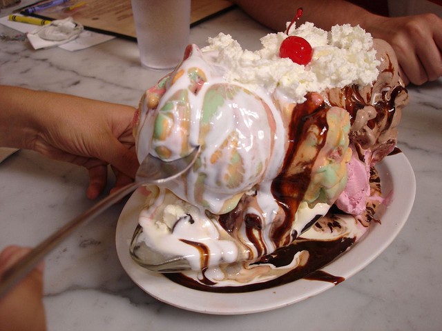 Combinatorial explosions explained with ice cream: how to add a little and get a lot