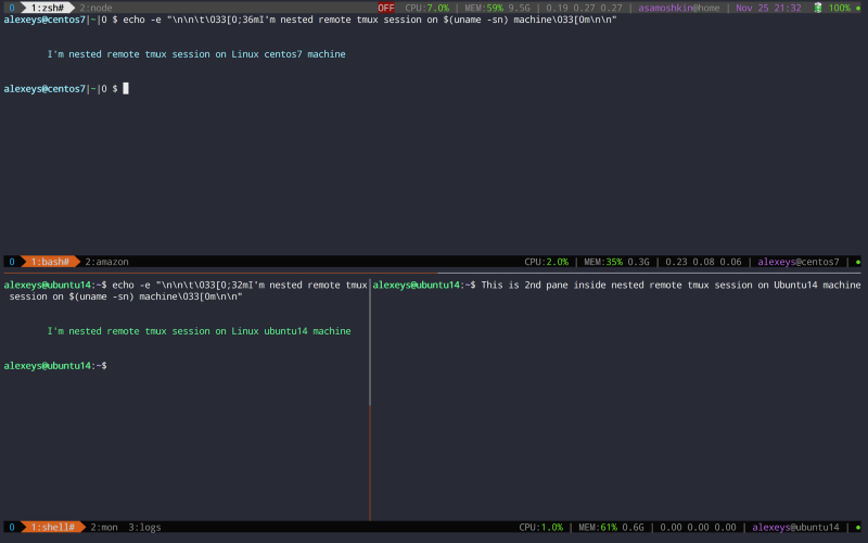 tmux in practice: iTerm2 and tmux