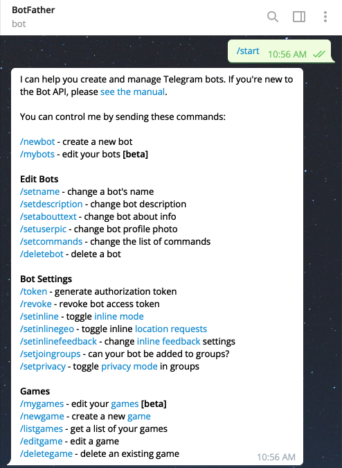 Chat bot format
