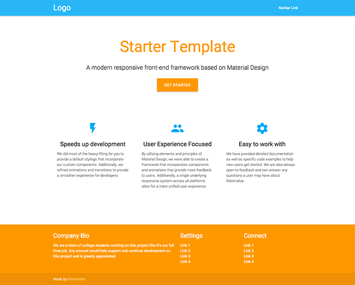 Free Bootstrap 4 Templates Stunning Responsive Material