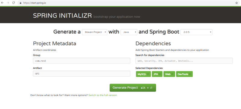 Creating api using spring on sale boot