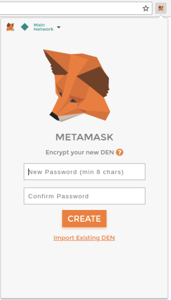 Metamask Password Screen